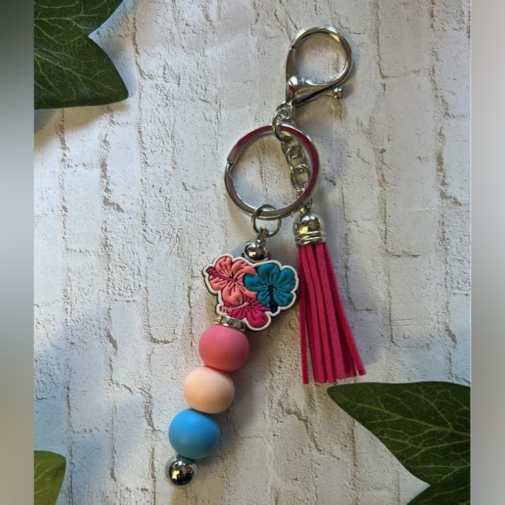Colorful Beaded Keychain with Tassel